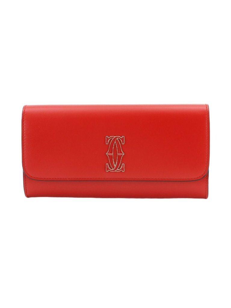 Cartier C De Cartier Bifold Wallet Leather Red Gold